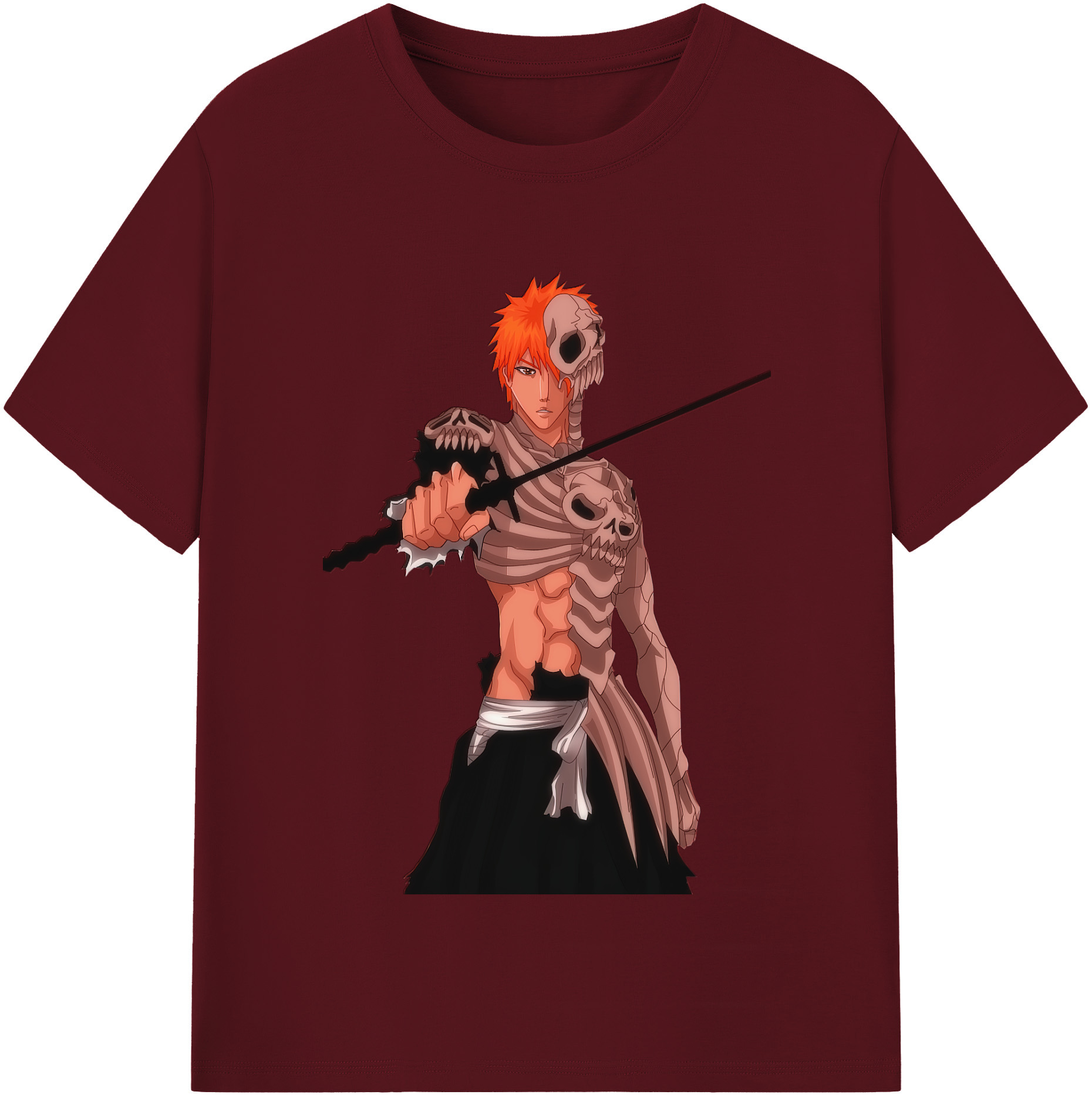 （画像用） ブリーチ 黒崎一護（くろさき いちご）BLEACH Kurosaki Ichigo 綿100％半袖Tシャツ（フロントプリント）